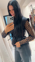 Leopard Lena lace top
