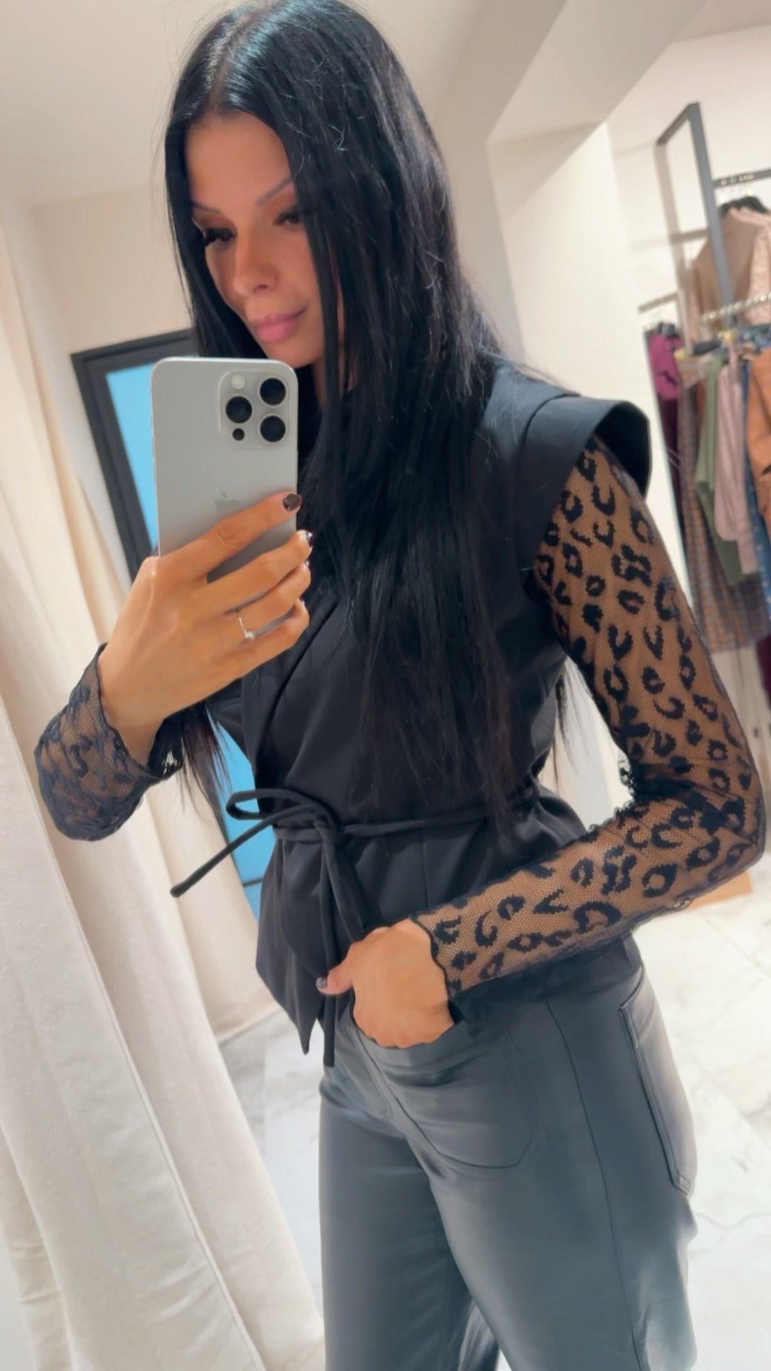 Leopard Lena lace top