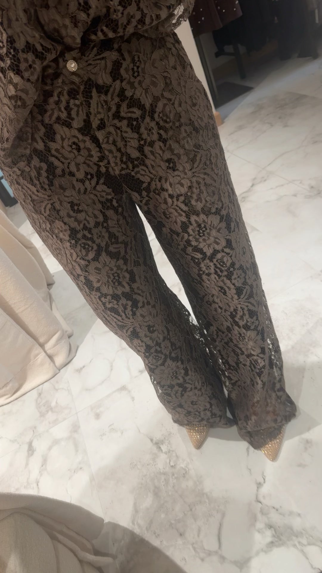 Les acolytes lace pants taupe