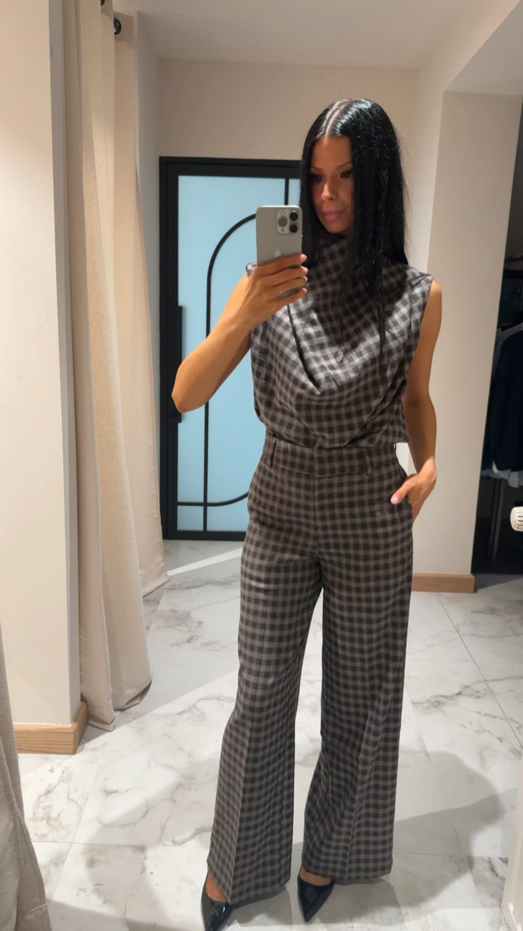 Cappuccino Checkered top