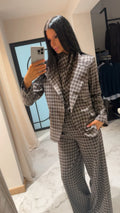 Cappuccino Checkered blazer jacket