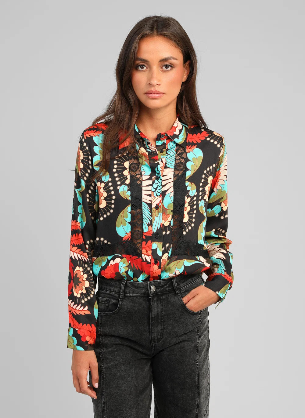 Ange sarlana fanyla noir blouse